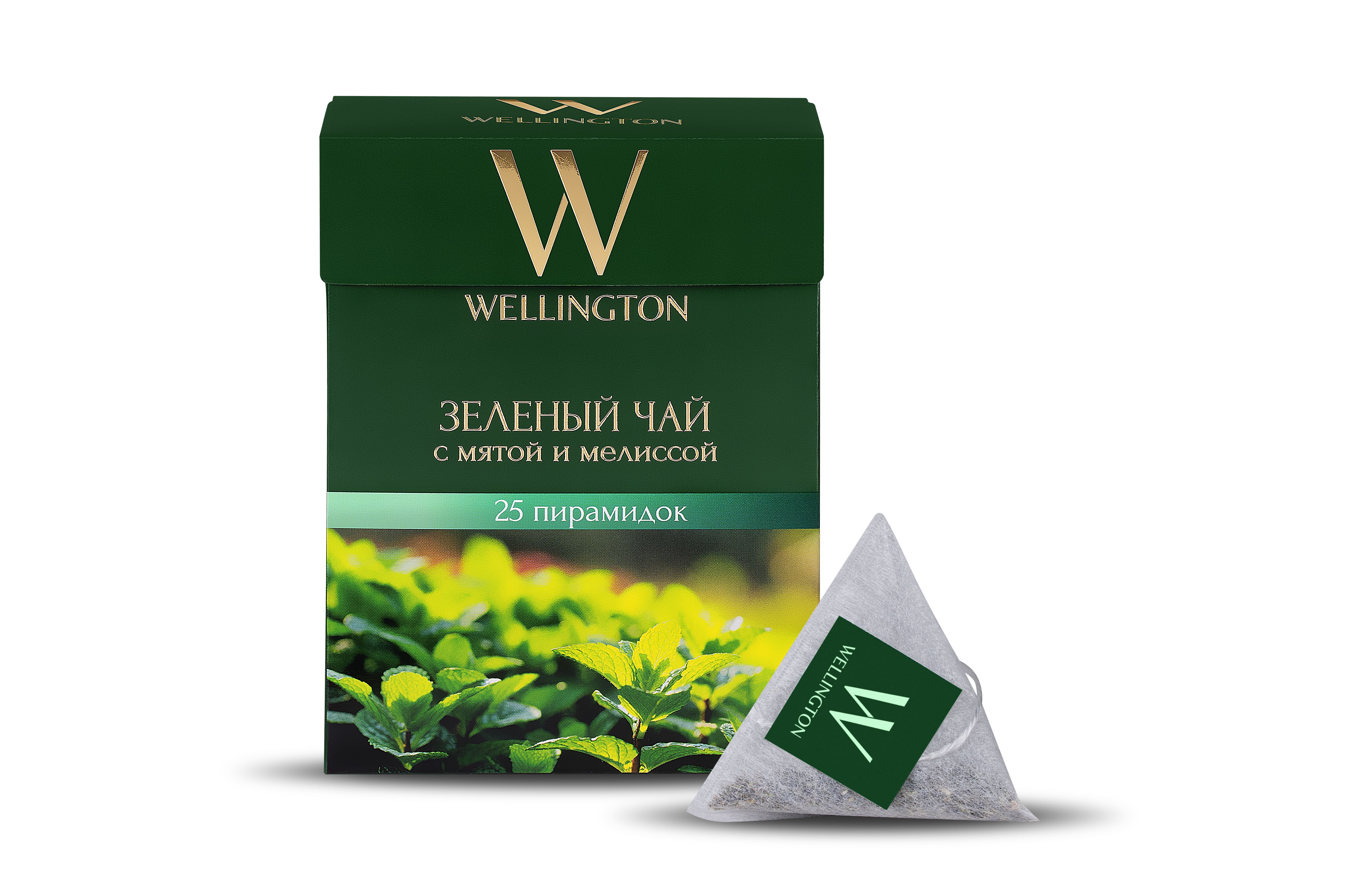 Чай зеленый с мятой и мелиссой "Wellington", 25 пакетиков