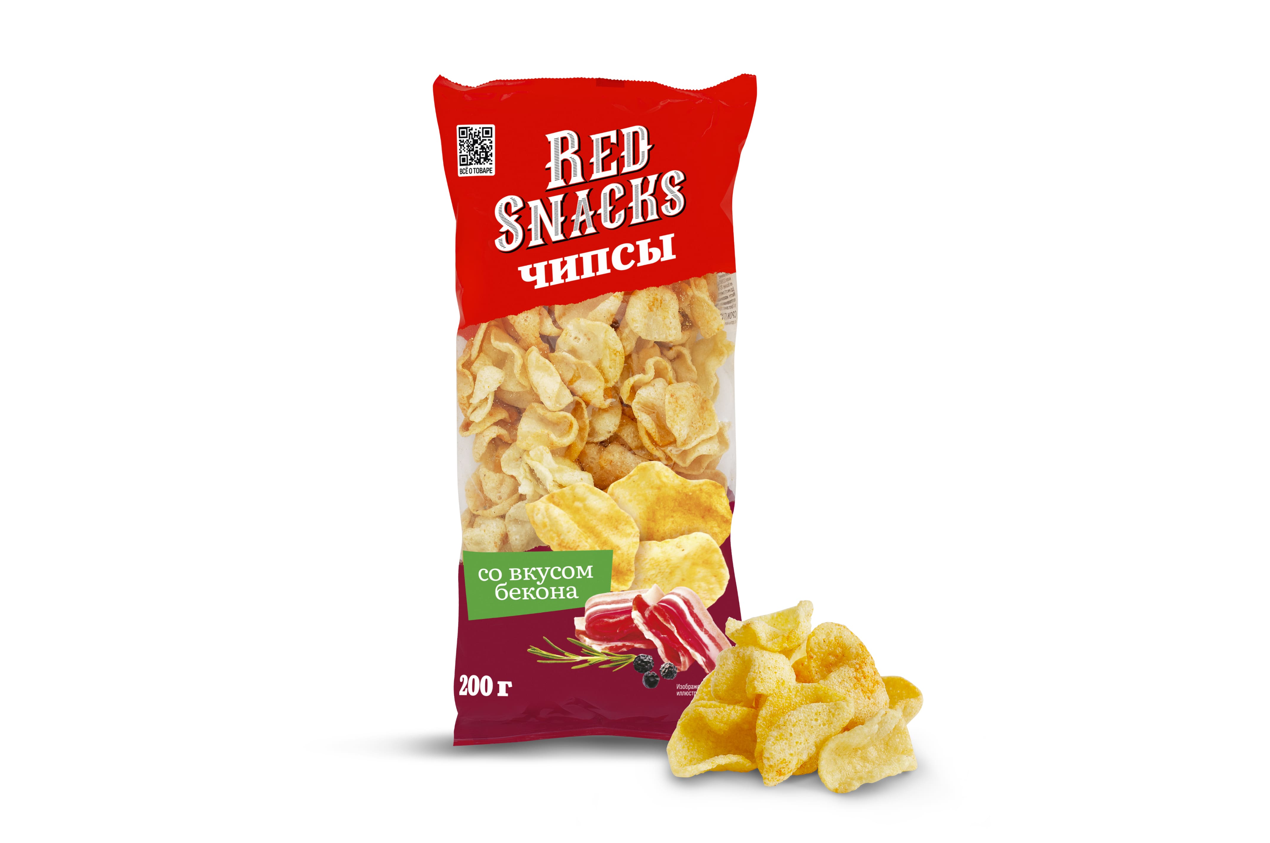 Чипсы "Red Snacks" со вкусом бекона