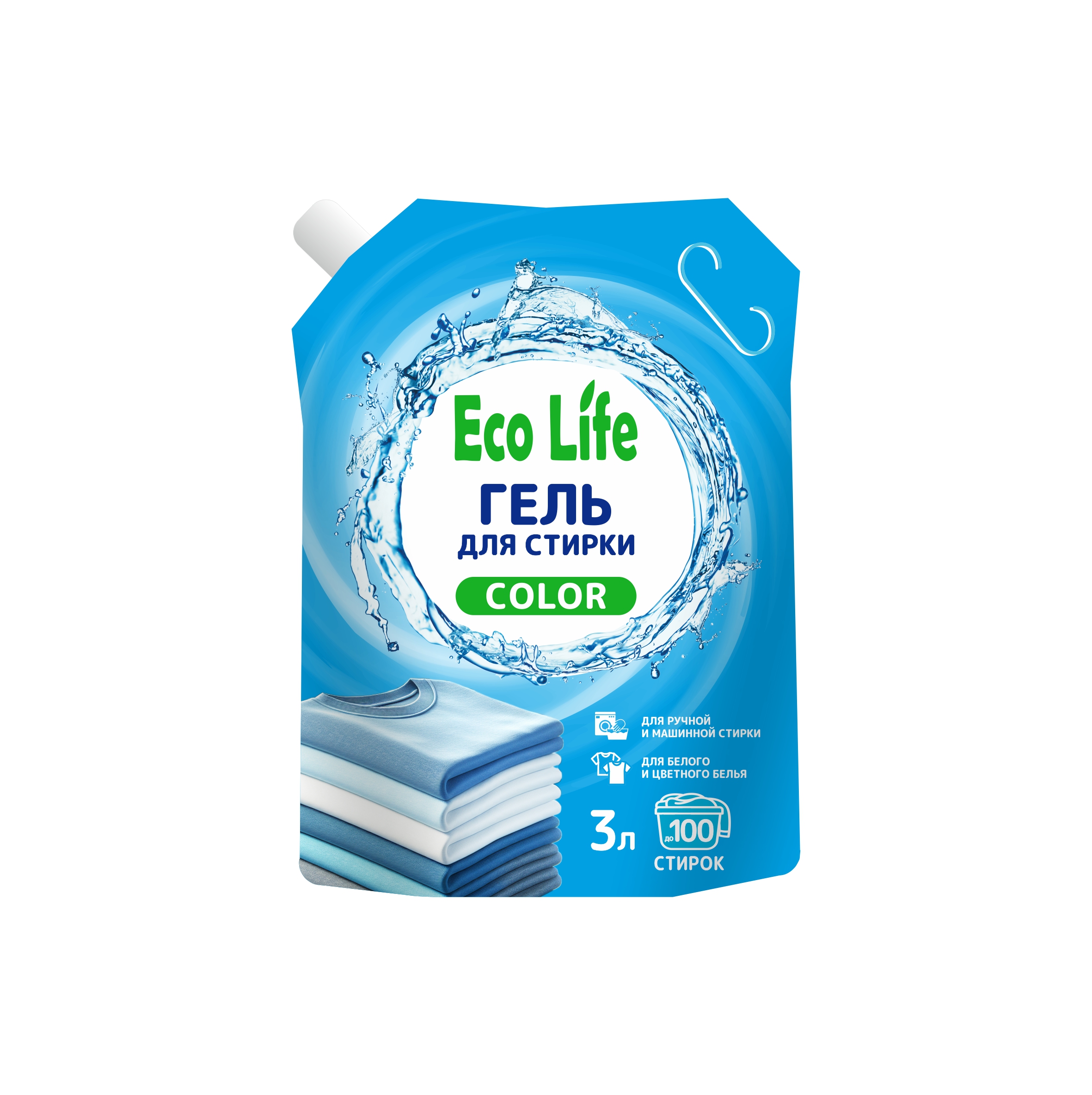 Гель для стирки COLOR "Eco Life", 3л