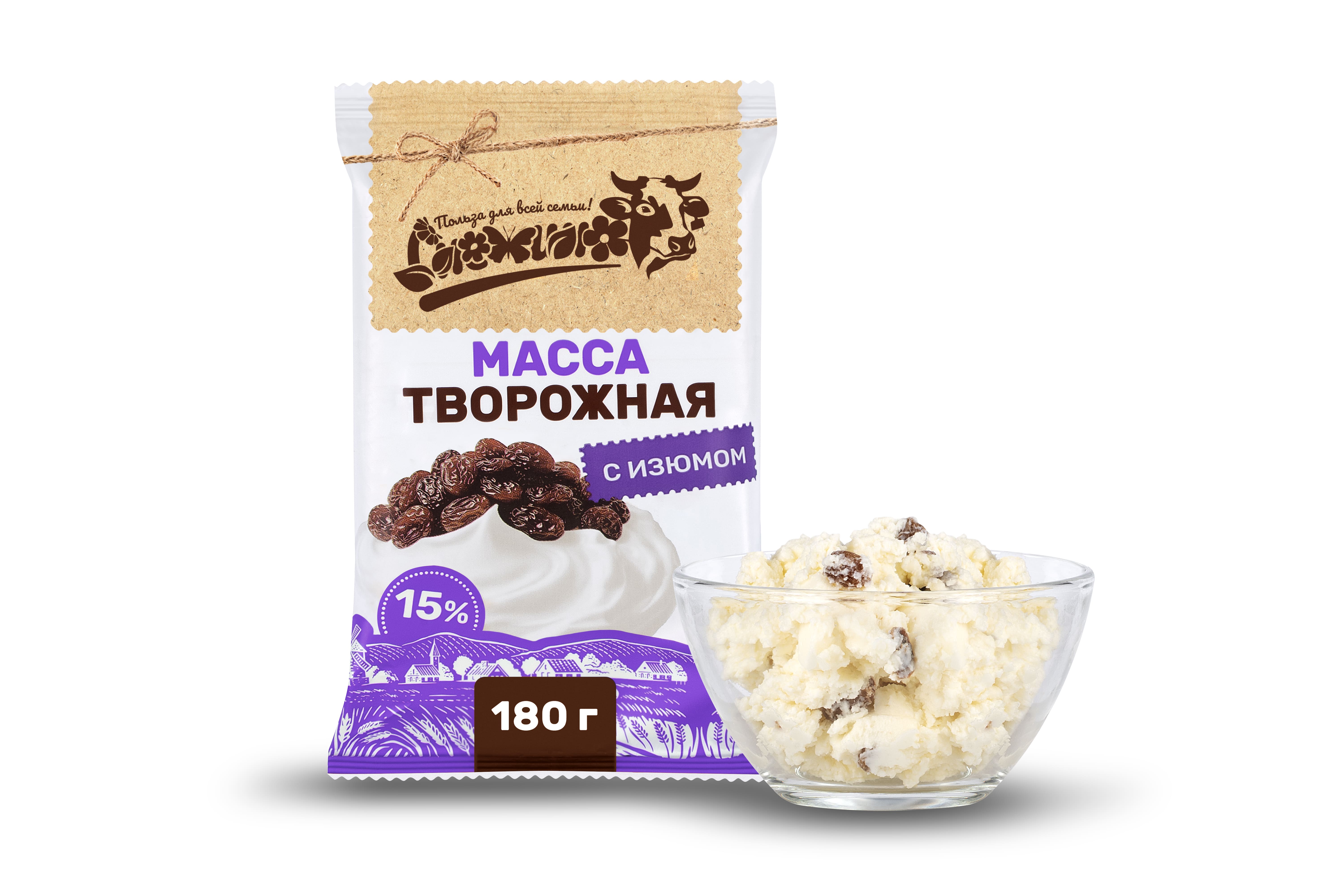 Масса творожная с изюмом "Снежино"